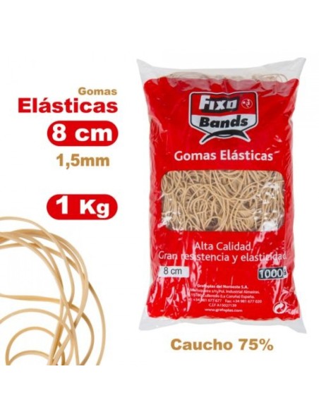 Bolsa 1000g gomas elasticas nº8 fixo 15mm x 8cm